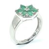 Image 2 : SILVER EMERALD(1.1CT) RHODIUM PLATED RING (~SIZE 7) (~WEIGHT 3.05G)