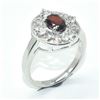 Image 2 : SILVER GARNET CZ(1.3CT) RHODIUM PLATED RING (~SIZE 7) (~WEIGHT 3.55G)
