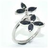Image 2 : SILVER BLUE SAPPHIRE(2.15CT) RHODIUM PLATED RING (~SIZE 7) (~WEIGHT 3.65G)