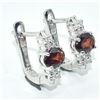 Image 1 : SILVER GARNET CZ(2.1CT) RHODIUM PLATED EARRINGS  (~WEIGHT 3.95G)