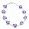 Image 1 : SILVER AMETHYST(24.3CT) HAND MADE BRACELET  (~WEIGHT 9.85G)
