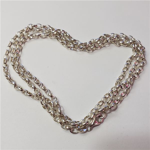 SILVER  NECKLACE  (~LENGTH 28INCHES) (~WEIGHT 11.92G)