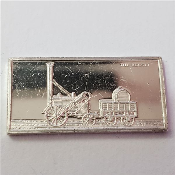 SILVER RAILROAD VINTAGE LOCOMOTIVES COLLECTION MINI  BAR  (~WEIGHT 1.6G)