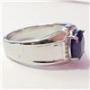 Image 2 : SILVER RHODIUM PLATED SAPPHIRE(3CT)  RING (~SIZE 10) (~WEIGHT 6.89G)
