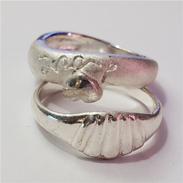 SILVER LOT OF 2  RING  (~WEIGHT 5.26G)