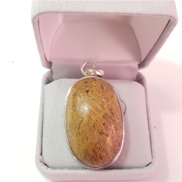 SILVER AMBER TOPAZ CZ(4.1CT) PENDANT
