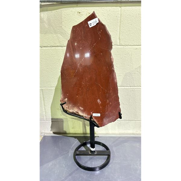24" RED JASPER SLAB ON STAND RETAIL $5500