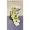 Image 2 : GREEN ROSE JADE DRAGON CARVING APPROX 12" RETAIL $5500