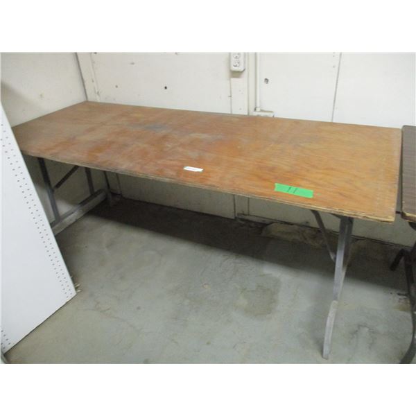 Wooden Top Folding Table 72” x 30”