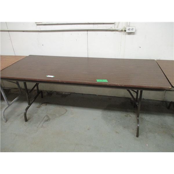 Wooden Top Folding Table 72” x 30”