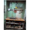 Image 1 : Wooden Top Work Bench (Poor Condition) 60” x 24” x 35” & Contents: Castor