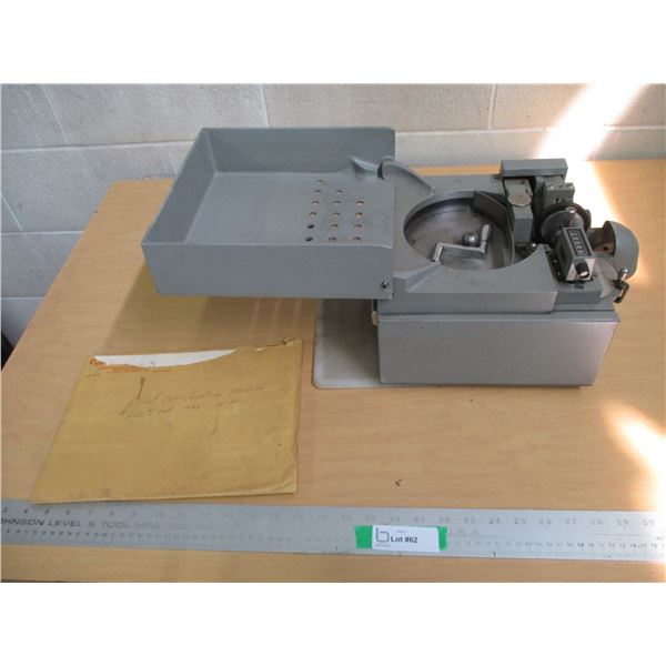 Vintage Abbot Coin Counting Machine With Manual – Untested