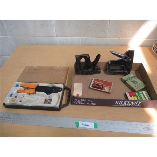 (5+) Misc. Lot: 2-Bostitch Staplers; Staples; Electrical Pliers / Cutters Kit