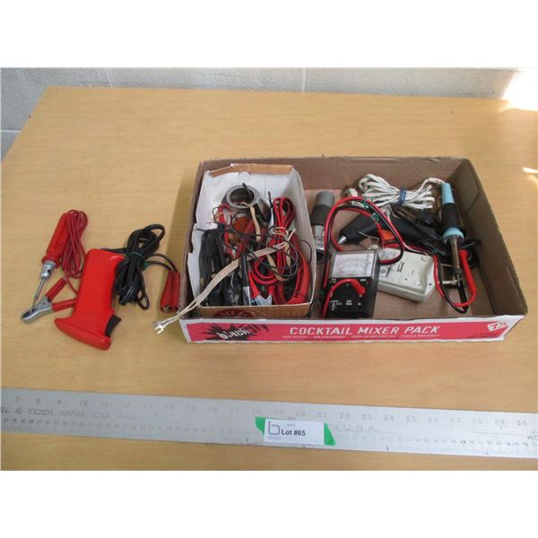 (6+) Misc. Lot: Glue Guns, Testers, Cables, Cords