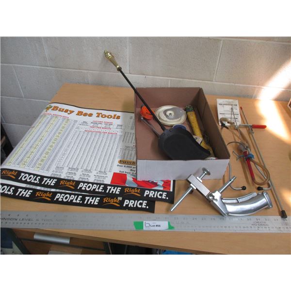 (7+) Misc. Lot:  Scrapers, Ear Plugs, Thermometer