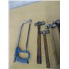 Image 2 : (8) Lot of Ball Peen Hammers, Saw, Pick