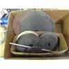 Image 2 : (25+) Large Lot of: Belts, Funnels, Grinding Wheels,