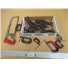Image 1 : (10+) Lot of Metal Misc. Sized Clamps, Hack Saw, Vise Grips