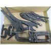 Image 3 : (10+) Lot of Metal Misc. Sized Clamps, Hack Saw, Vise Grips