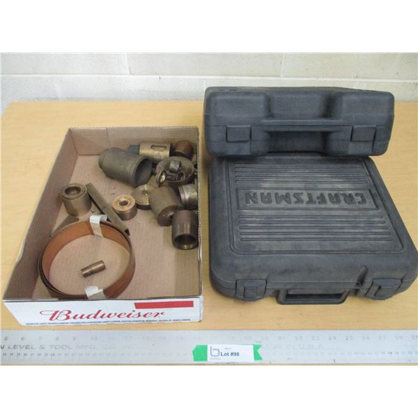 (6+) Lot of: 2-Empty Hand Tool Cases, Scrap Brass Weights Pieces Parts