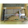 Image 4 : (3) Mitutoyo  Blade Micrometers in Wooden Box / Cases