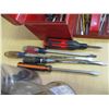 Image 4 : (3) Lot of Larger Screwdrivers & Metal Tool Box With Misc. Tools