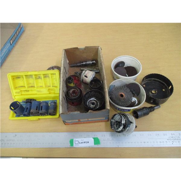 (20+) Lot of Misc. Hole Saws, Rotary Tool Bits & Brushes