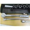 Image 2 : S-K Tools Vintage Deep Sockets, Socket Wrench, & Misc. Tools in Metal Box