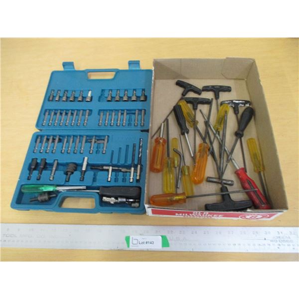(10+) Lot of Screw Drivers, Allen Wrenches & Interchangeable End Screw Driver Set in Case