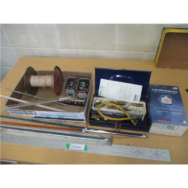 (20+) Lot of Misc. Items: Masks, Acetenyl Kit, Strip Lights, Sockets