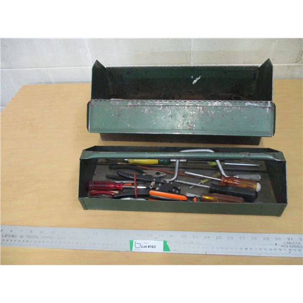 Vintage S-K Metal Tool Box Filled With Misc. Tools