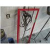 Image 6 : Lot of Hooks, Plastic Pipe, Wire, 4-Wheeled Metal Framed Cart