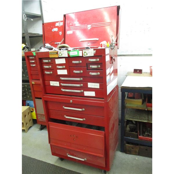 Beach Full Sized Metal 2-Piece Heavy Duty Tool Box on Castors 26” x 16” x 50[x=#82