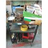 Image 1 : 2-Tier Work Shelf on Castors 24” x 18” x 32” Tall With All Contents