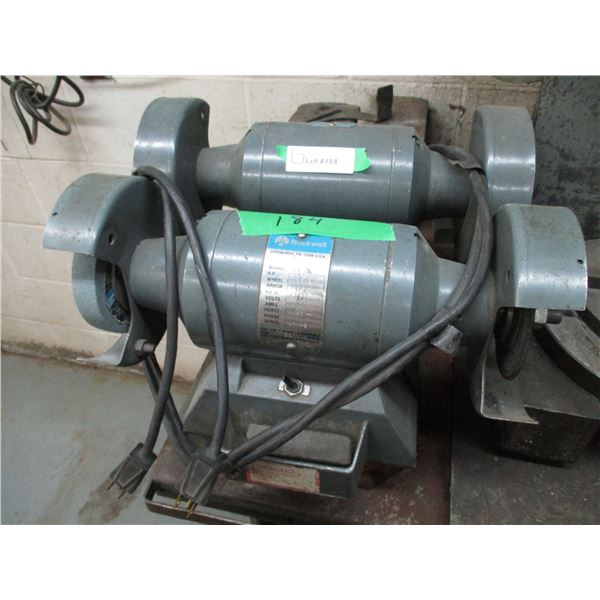 (2) Rockwell Bench Grinders 1/3 Horse Power – Mounted Together Both Work