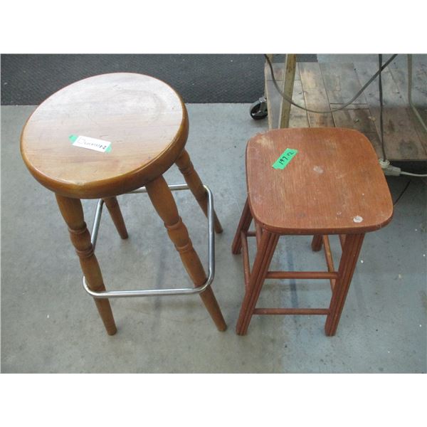 (2) Wood Bar Stools