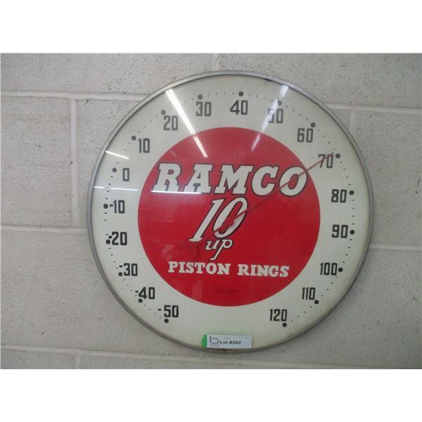 Ramco 10 Up Piston Ring Wall Thermometer – 16” Vintage