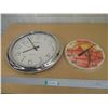 Image 1 : (2) Sunbeam 18” Battery Operated Wall Clock & 11” Wall Thermometer