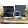 Image 1 : (2) Briefcases / Storage Cases: 1 – Aluminum & 1 – Leather Bound Both With Keys