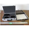 Image 1 : (2) Briefcases / Storage Cases: 1 – Aluminum & 1 – Leather Bound With Key