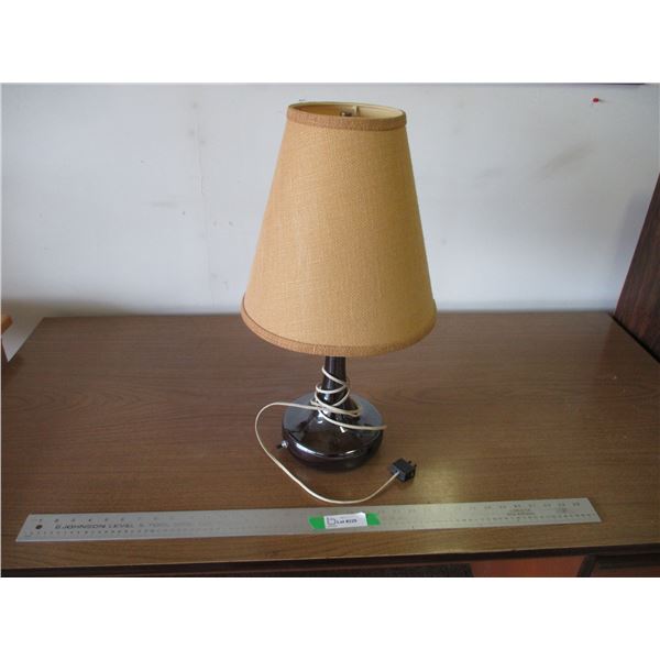 MCM Jeannie Bottle Style Ceramic Base Table Lamp With Cloth & Plastic Shade