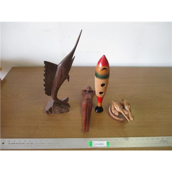 (4) Wooden Ornamental Items