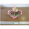 Image 1 : Italian Porcelain / Marked Italy – 10” Long Flower Basket with Slight Damage to Fl