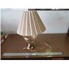 Image 1 : MCM Large Table Lamp Coin Spot Glass and Brass with Paper Shade