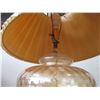 Image 3 : MCM Large Table Lamp Coin Spot Glass and Brass with Paper Shade