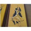 Image 4 : (2) Framed MCM 27” x 15” Yellow Gypsy Dancer & Violin Player Themed Wall Art