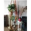 Image 1 : (8+) Lot of Floor Standing Vases with Artificial Flowers & Peacock Feathers