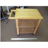 Image 1 : Wooden Tea / Serving Cart / Island on Wheels - 26” x 20” x 30” Tall