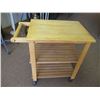 Image 2 : Wooden Tea / Serving Cart / Island on Wheels - 26” x 20” x 30” Tall