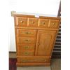 Image 1 : Hi-Boy Wood Bedroom Dresser With a Few Edge Chips – 36” x 18” x 51[x=#822